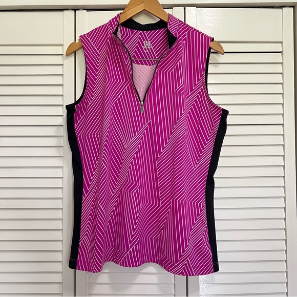Tail Women’s Quarter Zip Mock Neck Sleeveless Golf Polo Large - Picture 7 of 8
